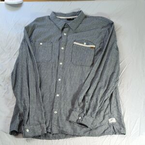 NEW, Vans Gray Casual Button Down Shirt with Classic Collar